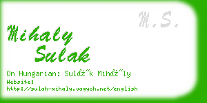 mihaly sulak business card